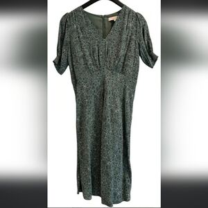 LOFT Green Floral Mini Dress